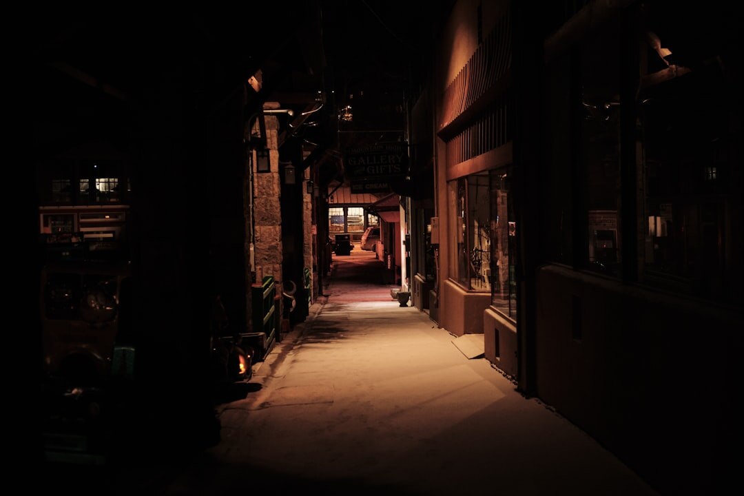 detective in dark alley
