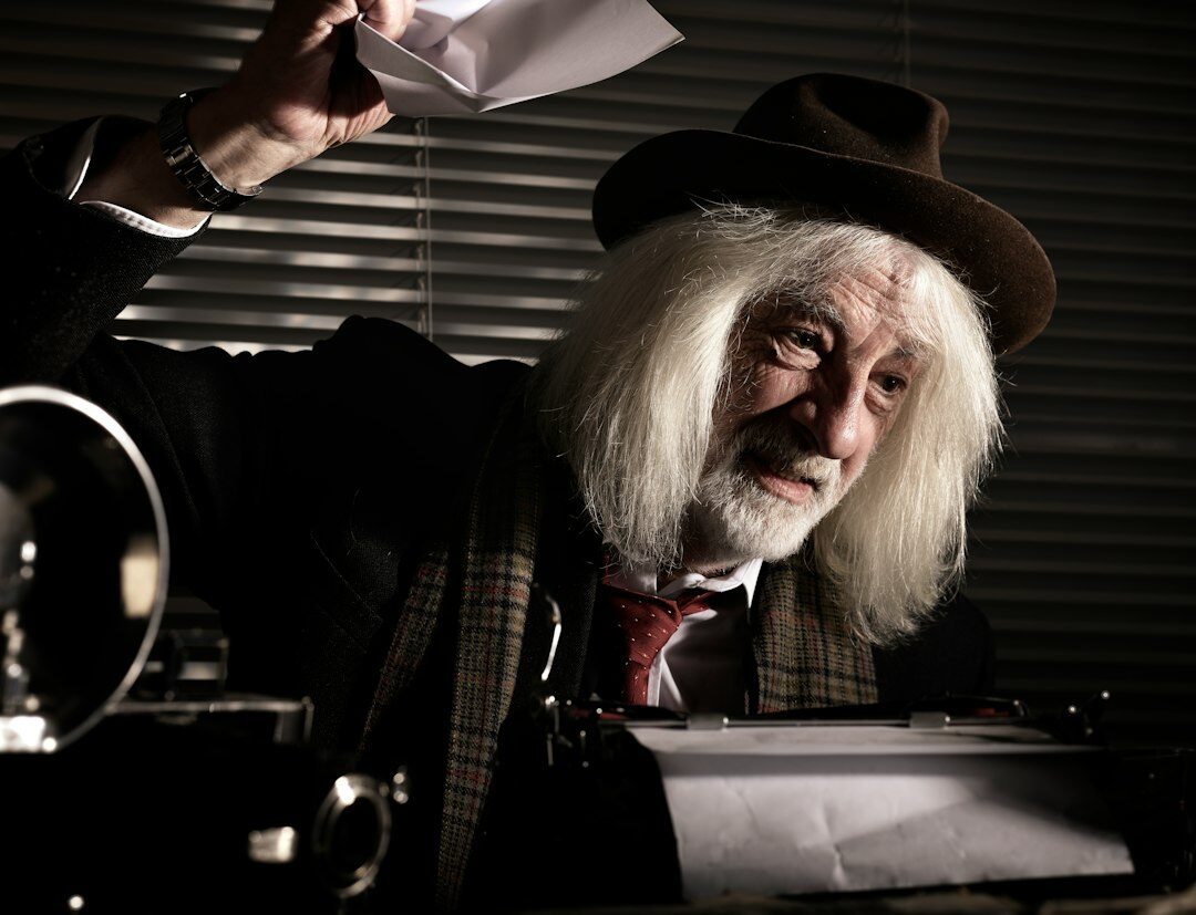 private detective reviewing documents