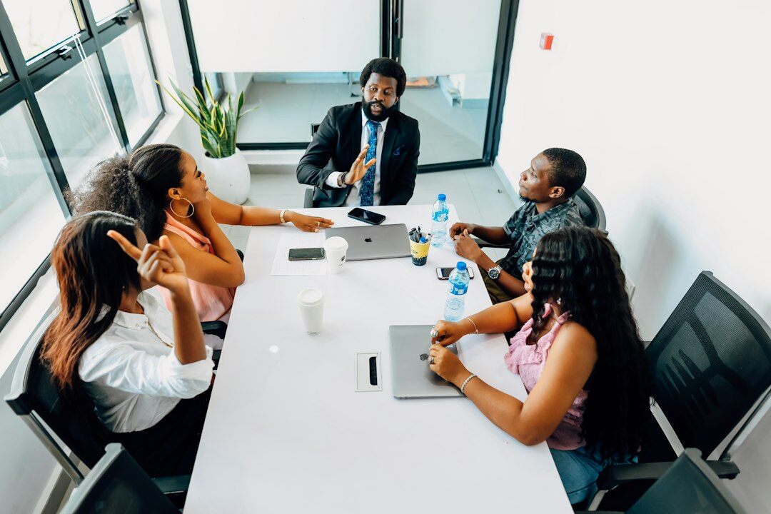 team meeting in office